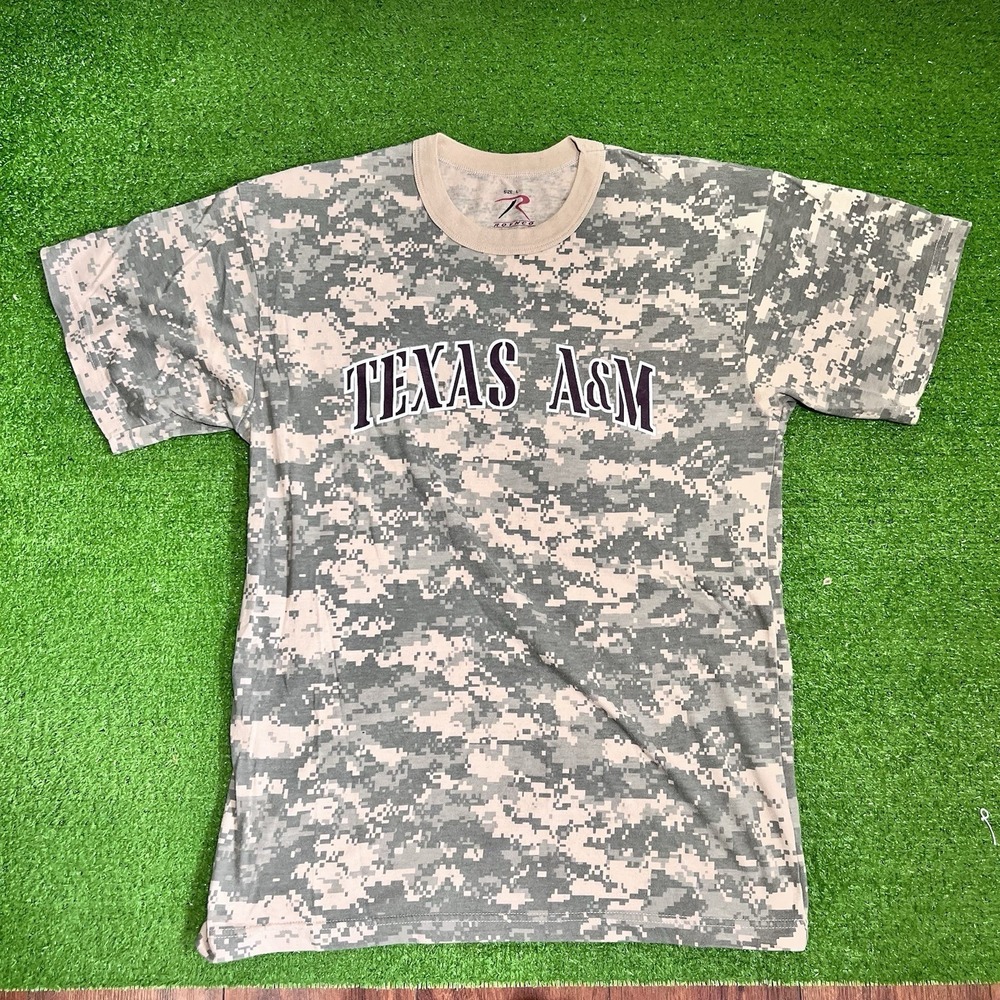Y2K Texas A&M Camo Shirt LG Aggies Rothco Marpat Digi‎ Camo MINT